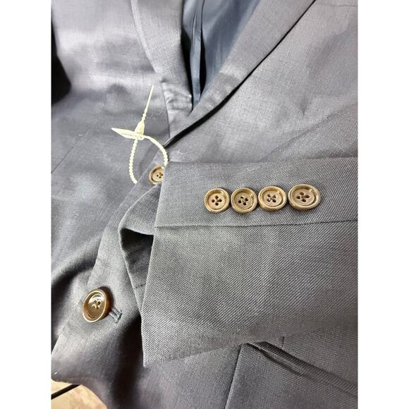 J. Crew Thompson Wool Men 40R Blue 2 Button Double Vent Sportscoat Tuxedo Suit - Picture 6 of 9